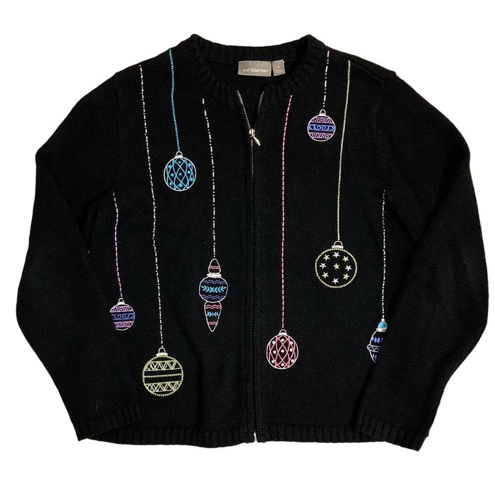 Croft & Barrow Embroidered Christmas Sweater